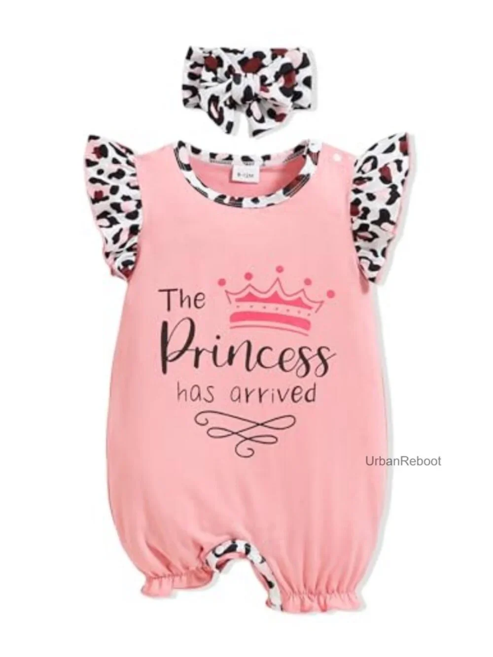 Newborn Baby Girl Floral Romper Jumpsuit with Hat Headband